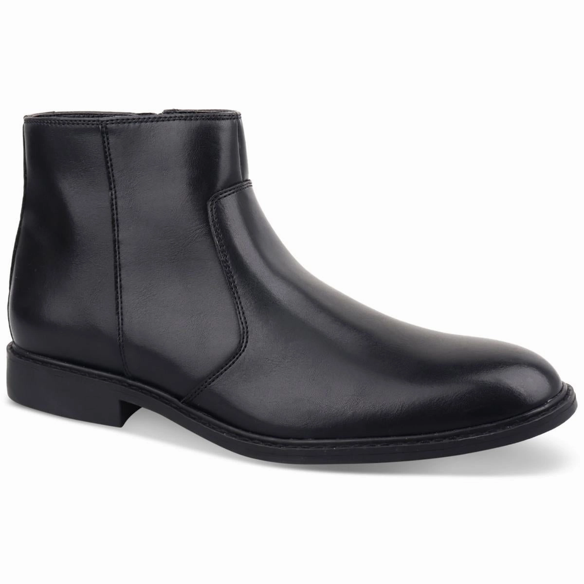 LIAM Mens Faux Leather Side Zipper Chelsea Boots