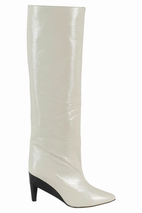 Liesel Thigh-High White Leather Boots Discount Stylish Womens Boots