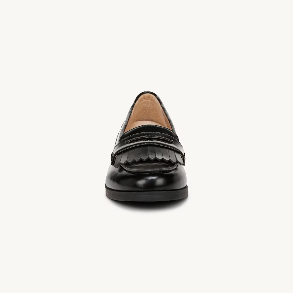 LifeStride Santana Loafers Women's 8 Black Leather Slip-On Casual Shoes ZPO2660