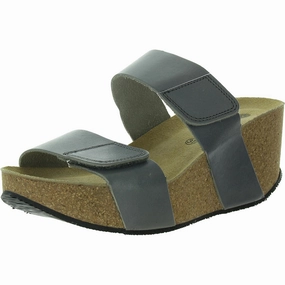Lily Womens Leather Slide Platform Sandals Womens Slip-On Sandals clearance