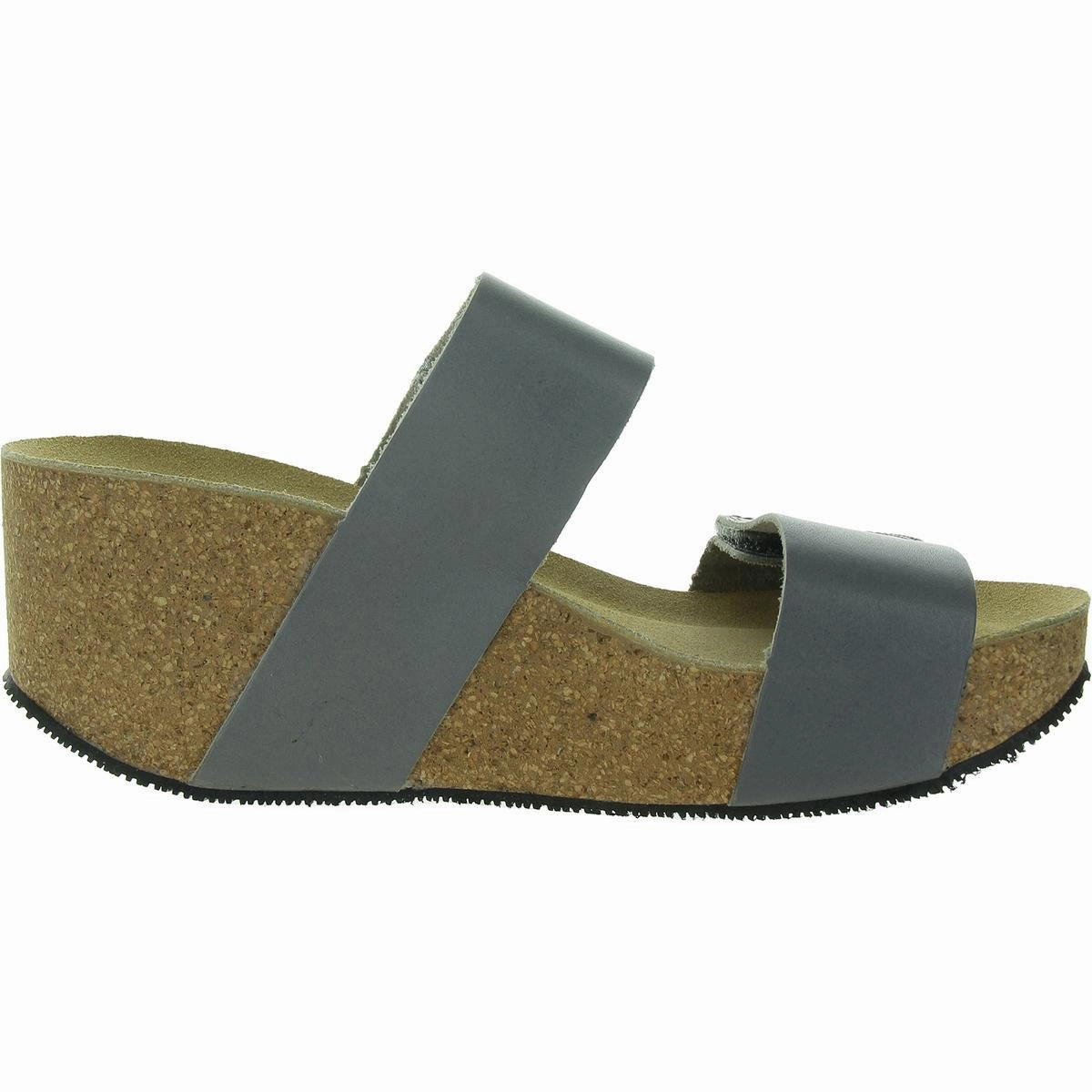 Lily Womens Leather Slide Platform Sandals