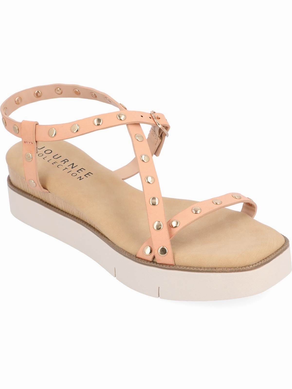 Lindsay Womens Faux Leather Studded Slingback Sandals Stylish Womens Sandals for less