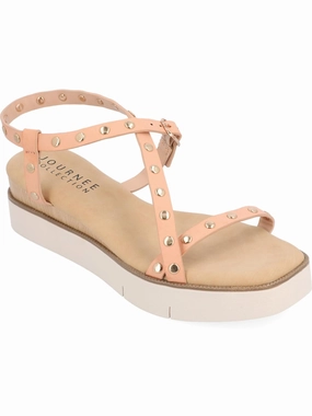 Lindsay Womens Faux Leather Studded Slingback Sandals Stylish Womens Sandals for less
