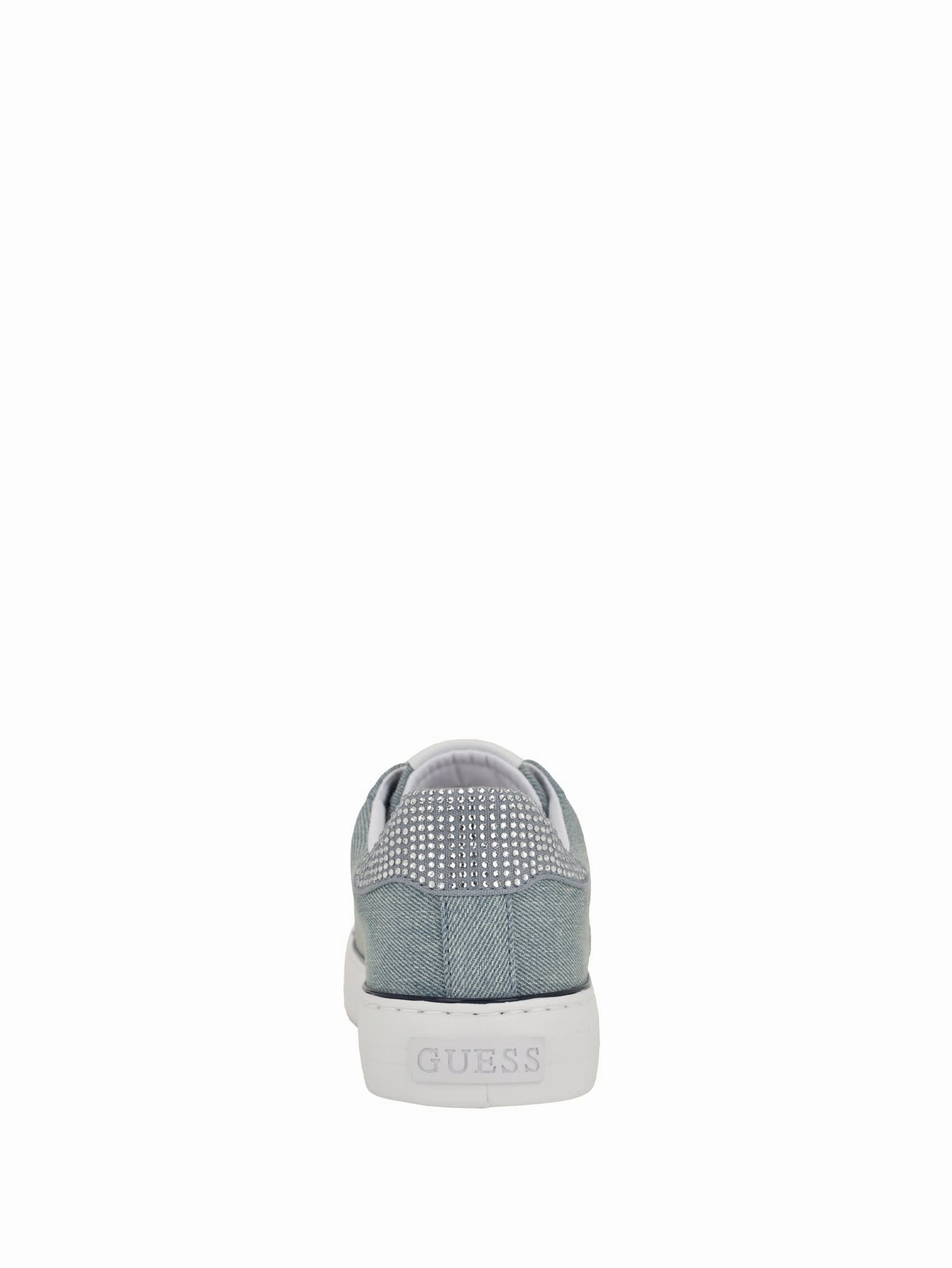 Lins Rhinestone Low-Top Denim Sneakers