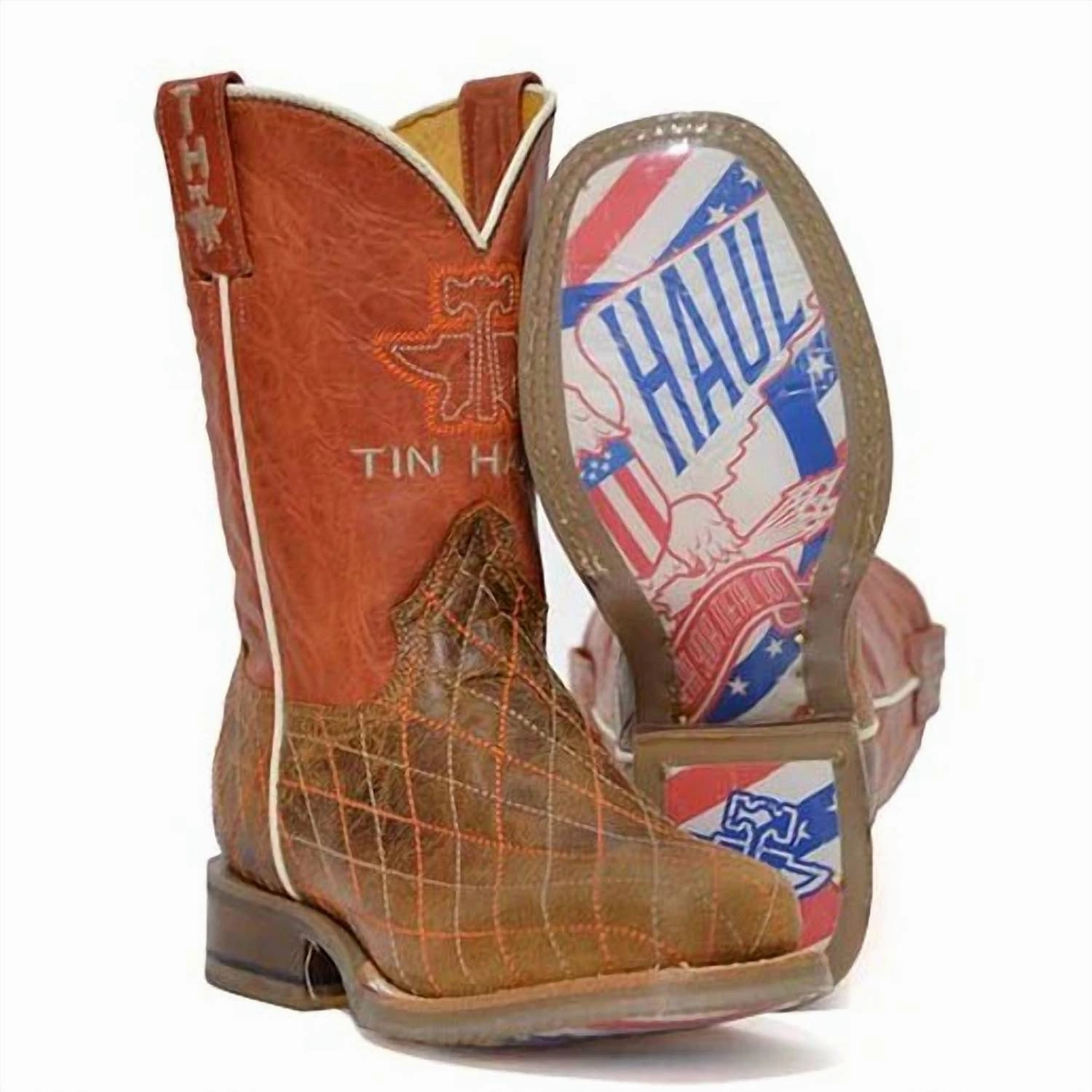 Little Kids Crossed Boots With Bald Eagle Sole In Orange Boys Boots online deals