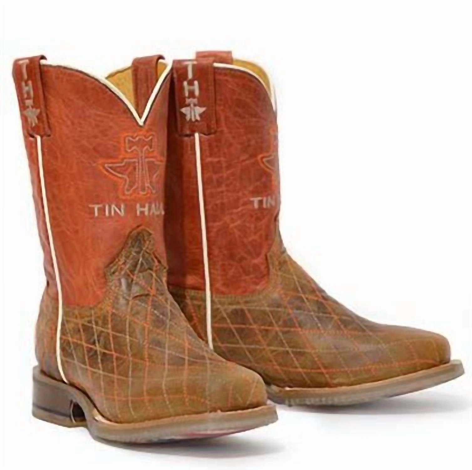 Little Kids Crossed Boots With Bald Eagle Sole In Orange