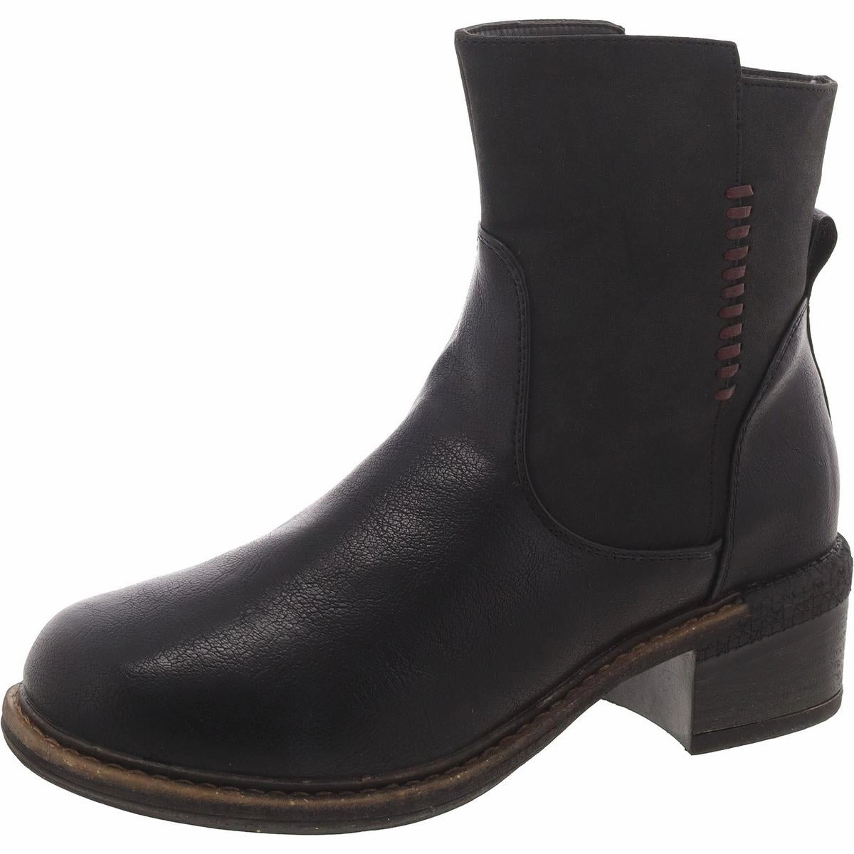 Logger Niagara Womens Faux Leather Block Heel Chelsea Boots