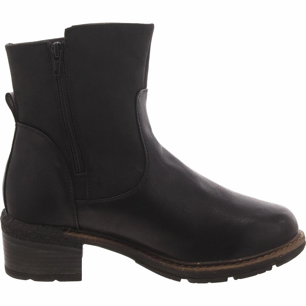 Logger Niagara Womens Faux Leather Block Heel Chelsea Boots