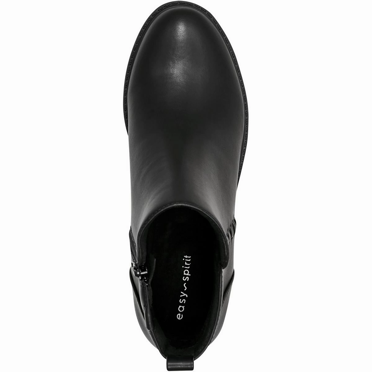 Lorand Womens Faux Leather Zip Up Ankle Boots