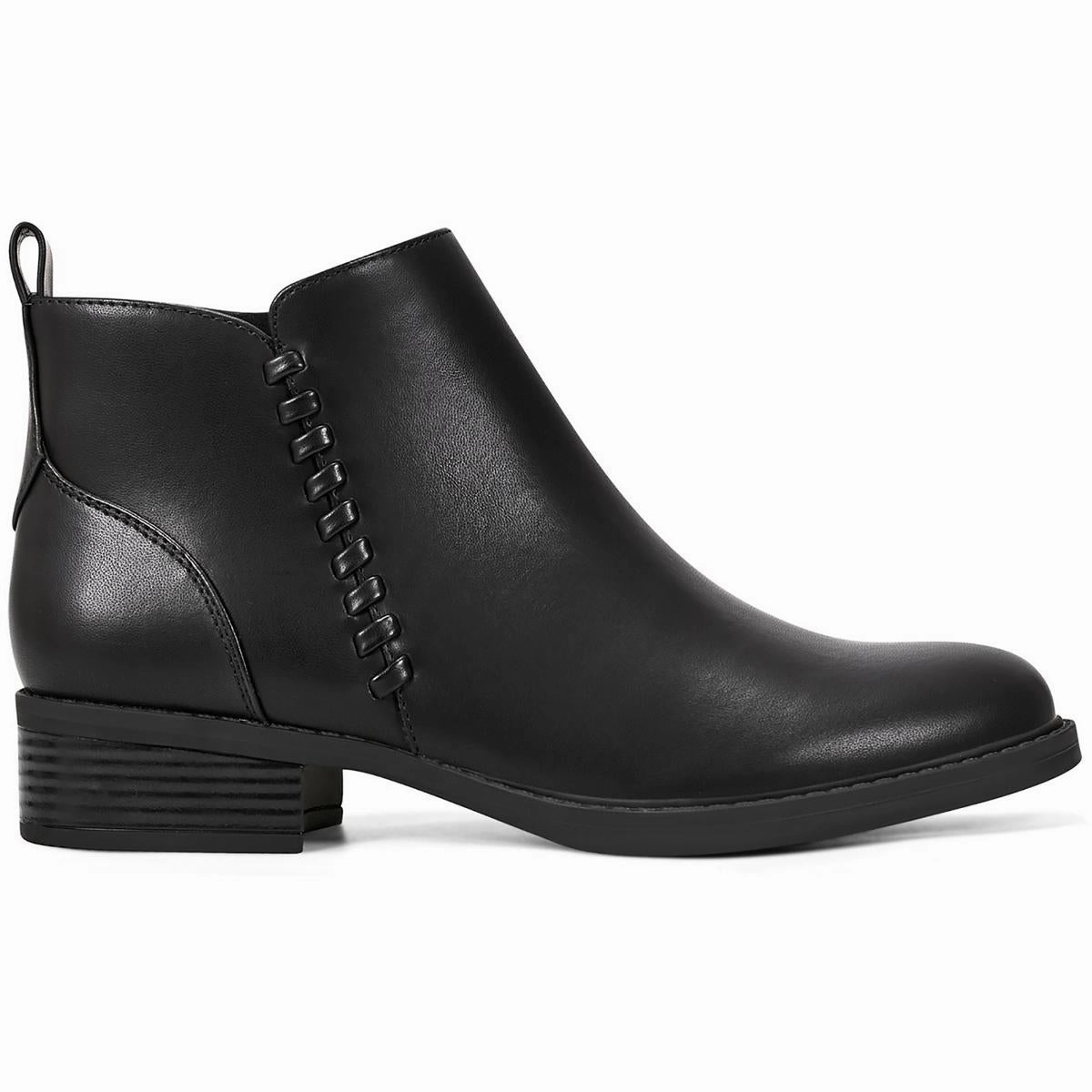 Lorand Womens Faux Leather Zip Up Ankle Boots