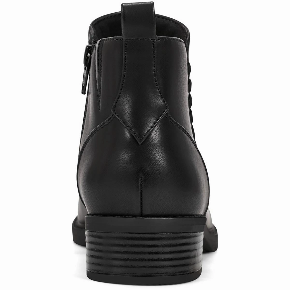 Lorand Womens Faux Leather Zip Up Ankle Boots
