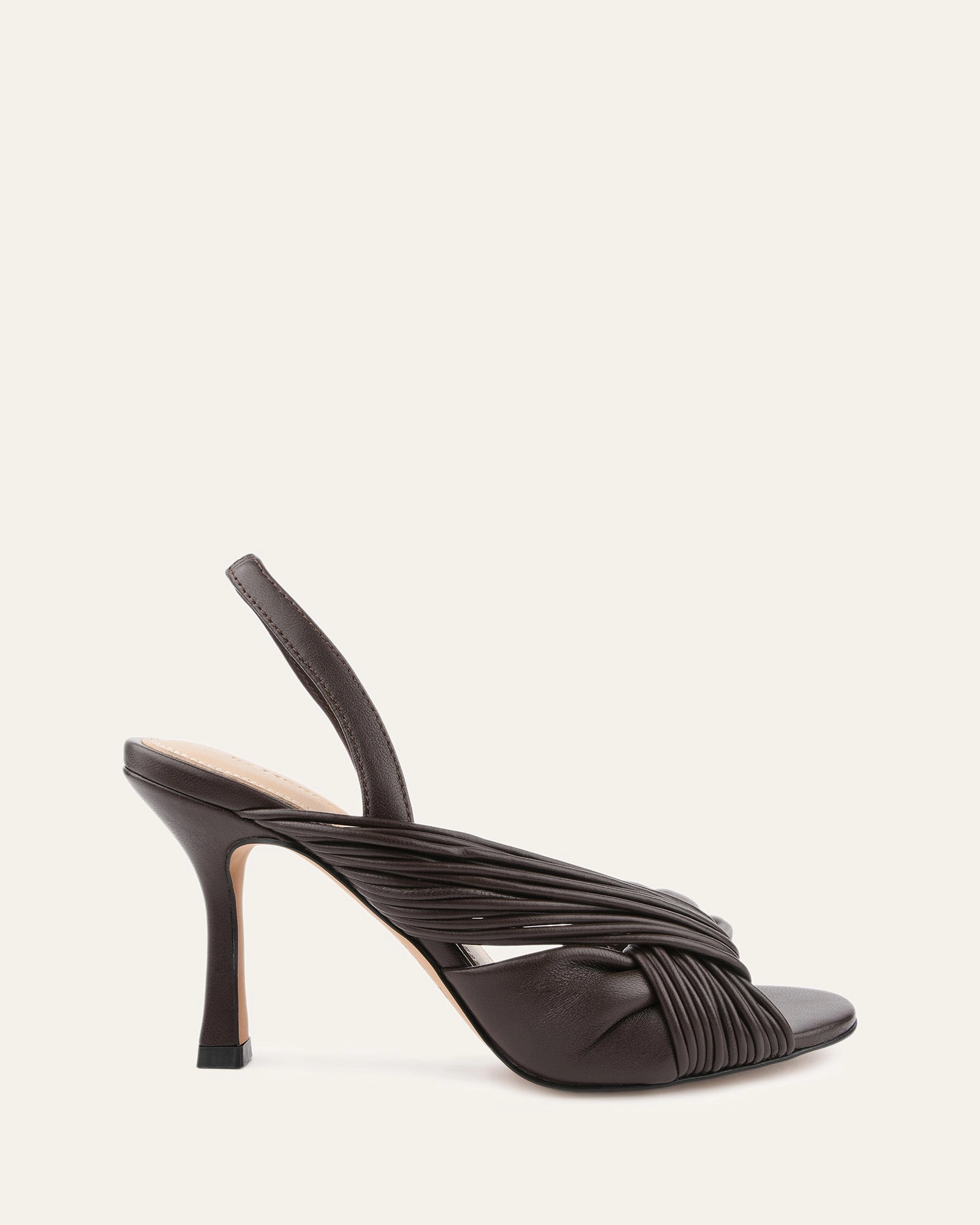 LUCKY HIGH HEEL SANDALS CACAO LEATHER Womens Sandals on sale