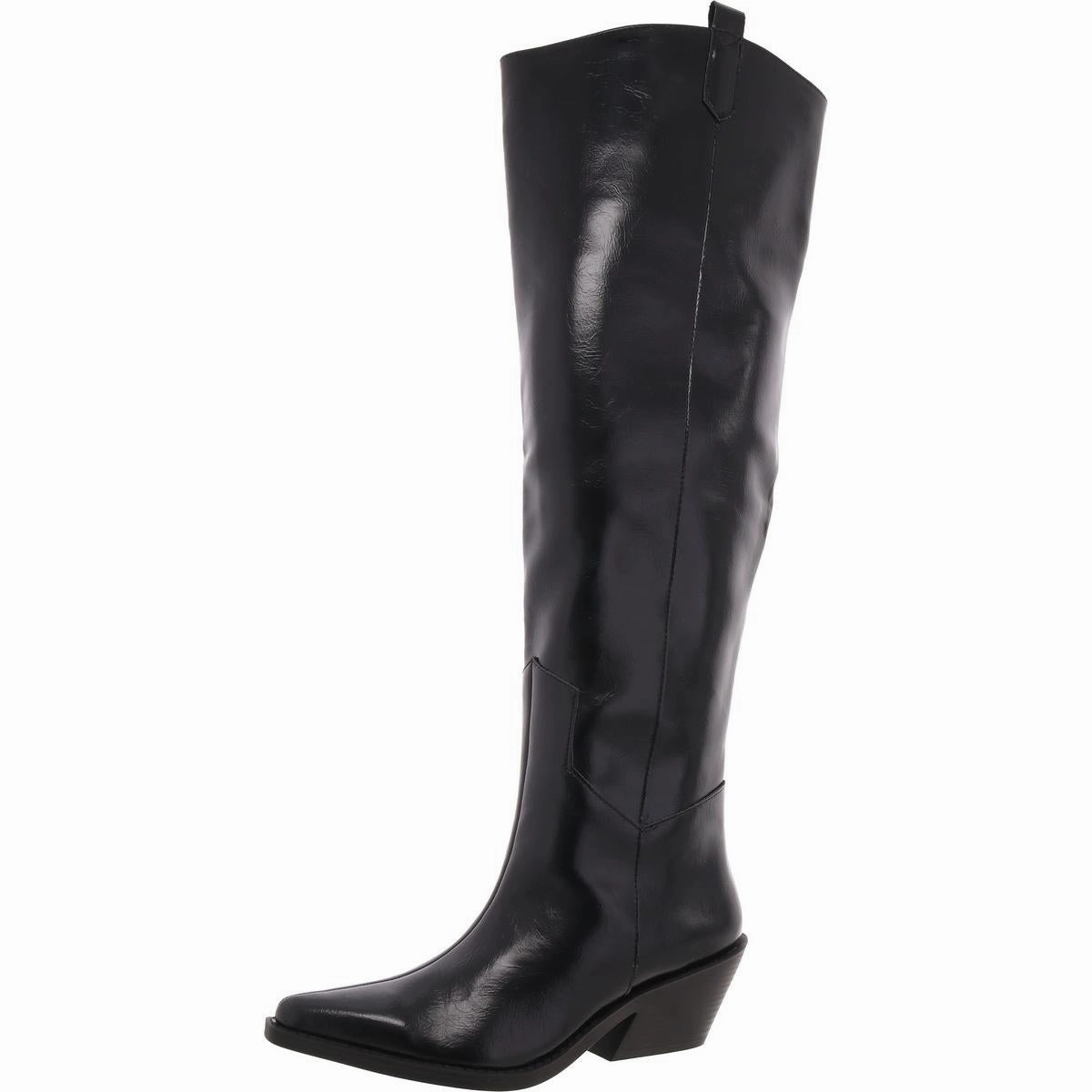 Luela Womens Faux Leather Solid Over-The-Knee Boots High-quality Womens Boots discount