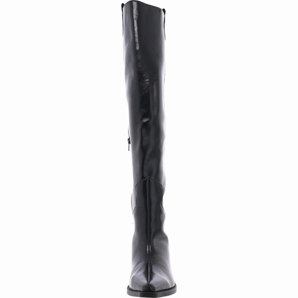Luela Womens Faux Leather Solid Over-The-Knee Boots