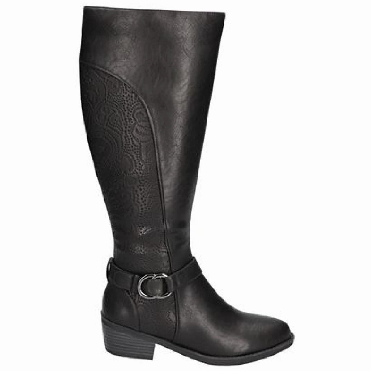 Luella Womens Embossed Faux Leather Knee-High Boots