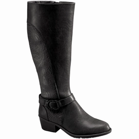Luella Womens Embossed Faux Leather Knee-High Boots Cheap Womens Leather Boots