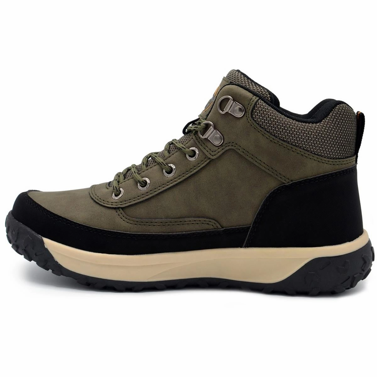 LUNDAR Mens Lace-Up Manmade Hiking Boots