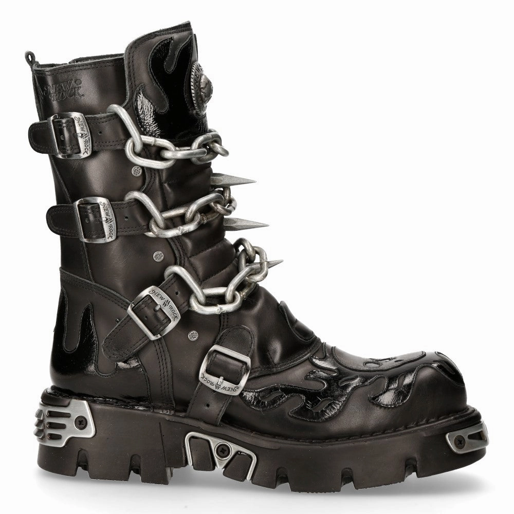 M.727.s1 Leather Skull Flame Reactor Boots