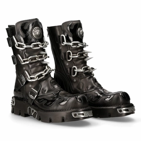 M.727.s1 Leather Skull Flame Reactor Boots Sale on Mens Chukka Footwear