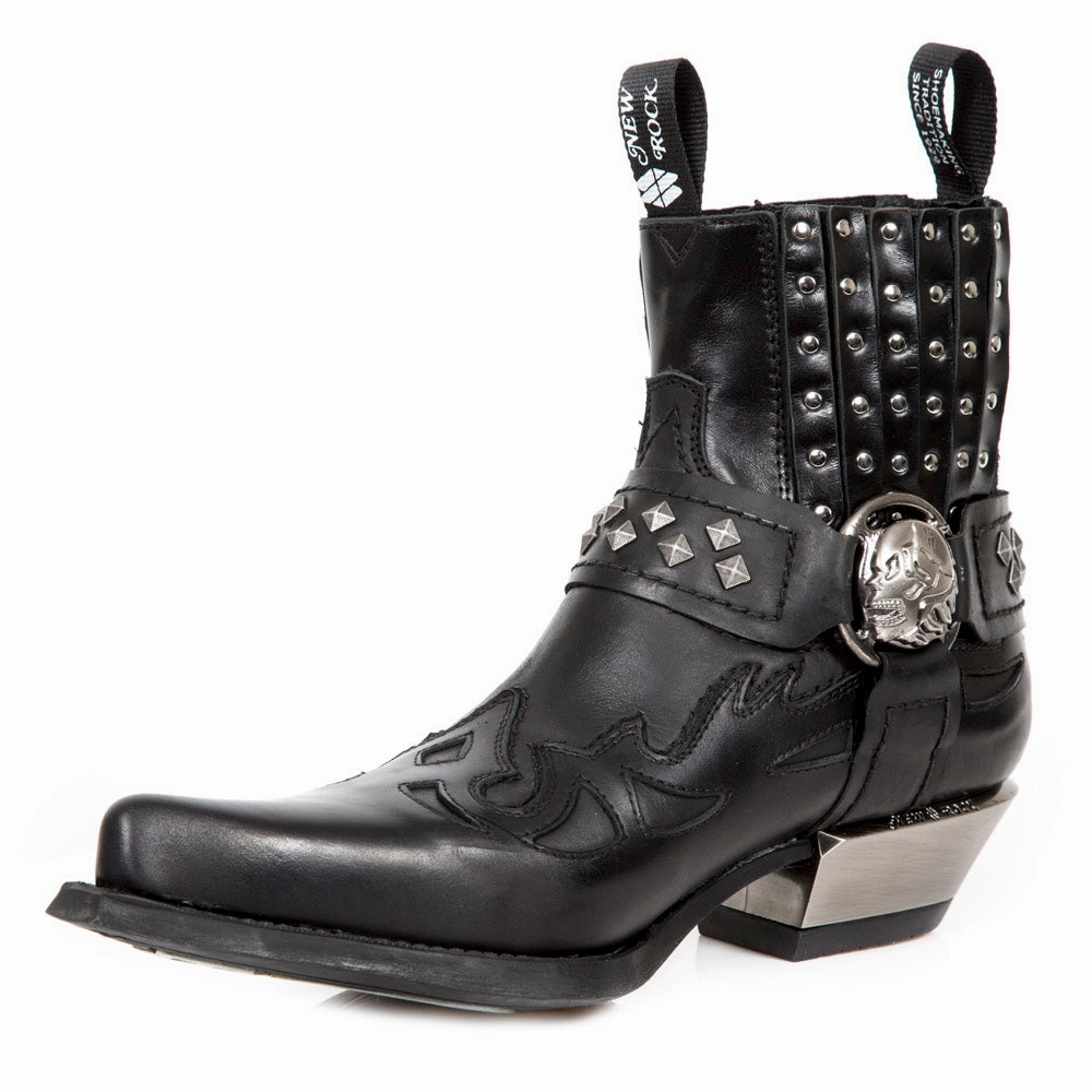 M.7950-S1 Ankle Boots Western Goth Skull Stud