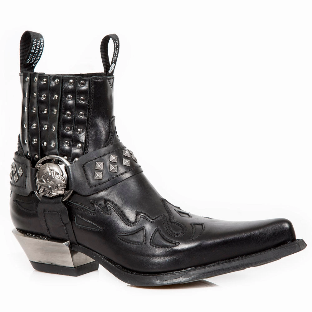 M.7950-S1 Ankle Boots Western Goth Skull Stud Sale on Mens Chukka Footwear