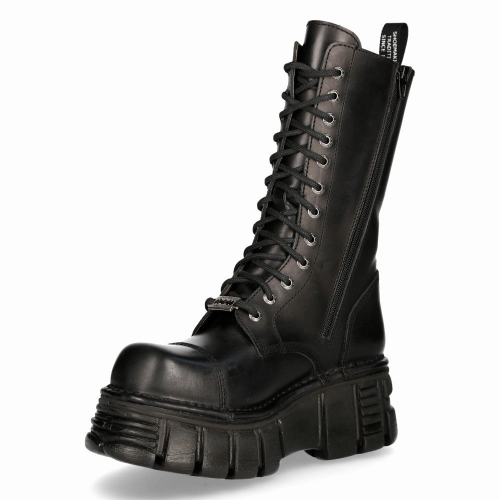 M-MILI211C-C1 Leather Biker Boots