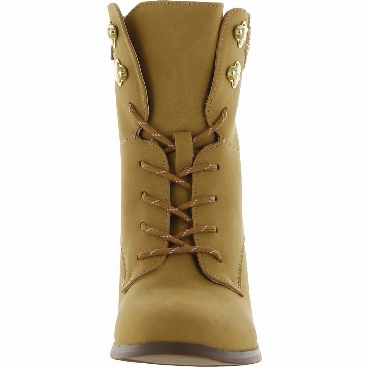 Maddie Womens Faux Leather Lace-Up Booties