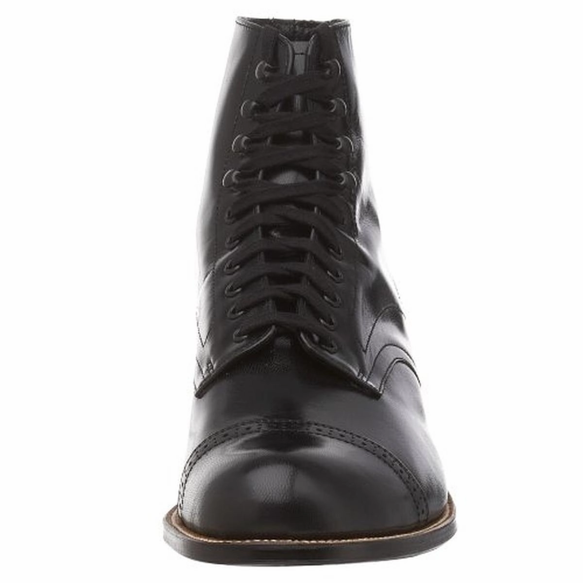 Madison Mens Leather Brogue Cap Toe Boots