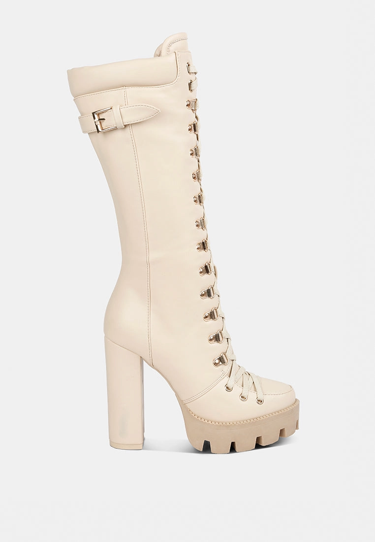 magnolia cushion collared lace up boots