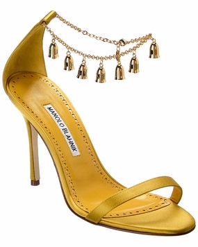 Manolo Blahnik Camanilla 110 Satin Sandal Promo offer on Womens Sandals