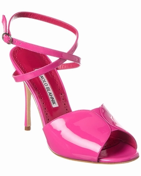 Manolo Blahnik Hourani 100 Patent Sandal Summer Womens Sandals clearance