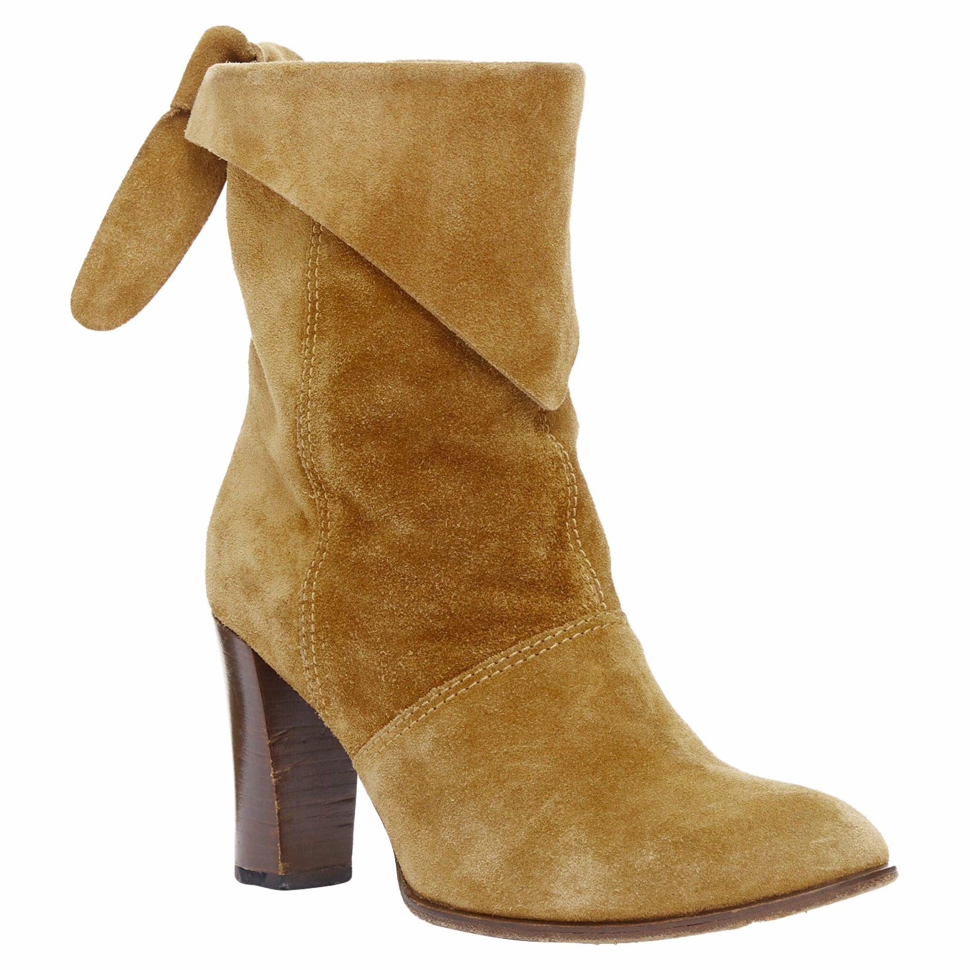 Marc Jacobs tan suede bow slouchy western boots