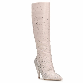 Maryeli Embellished Dress Boots In Chalk Discount Boots for Women