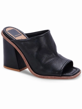 Mavise Womens Leather Peep Toe Block Heel Lightweight Womens Sandals discount