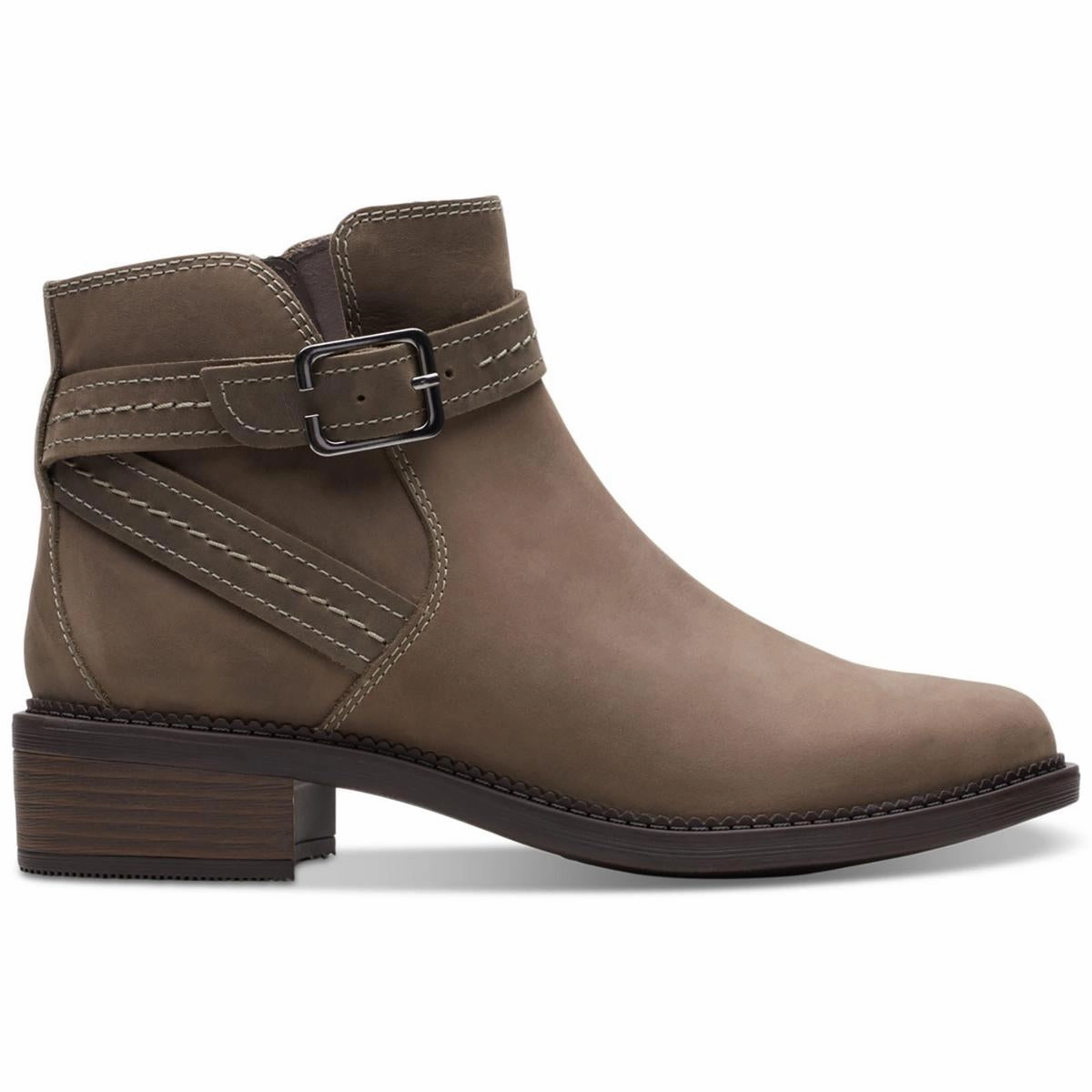 Maye Strap Womens Leather Block Heel Ankle Boots