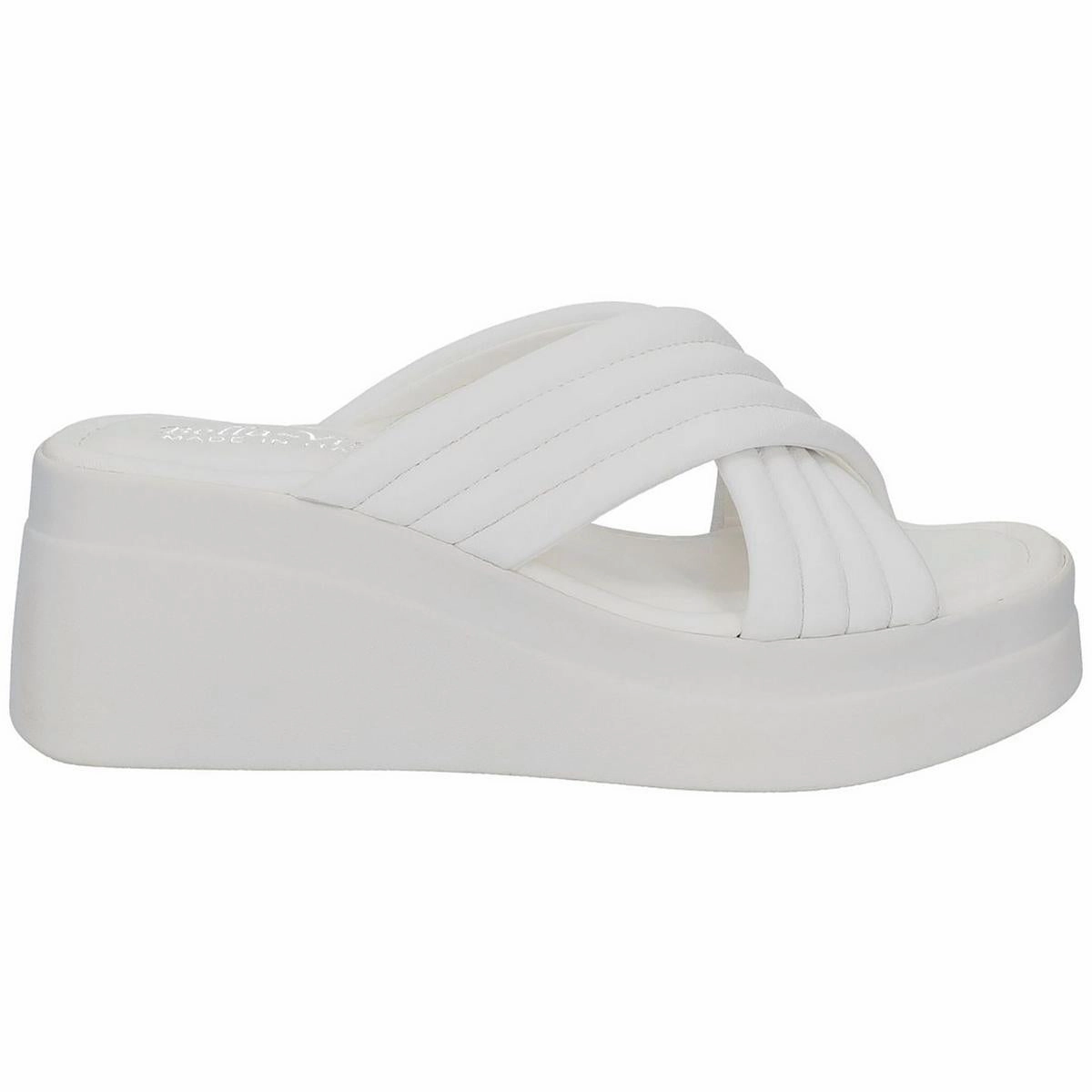 Maz Italy Womens Leather Slip On Wedge Sandals