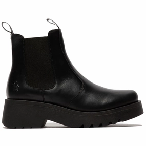 MEDI789FLY - Women's Wedge Heel Leather Chelsea Boots Promo on Womens Fashionable Boots