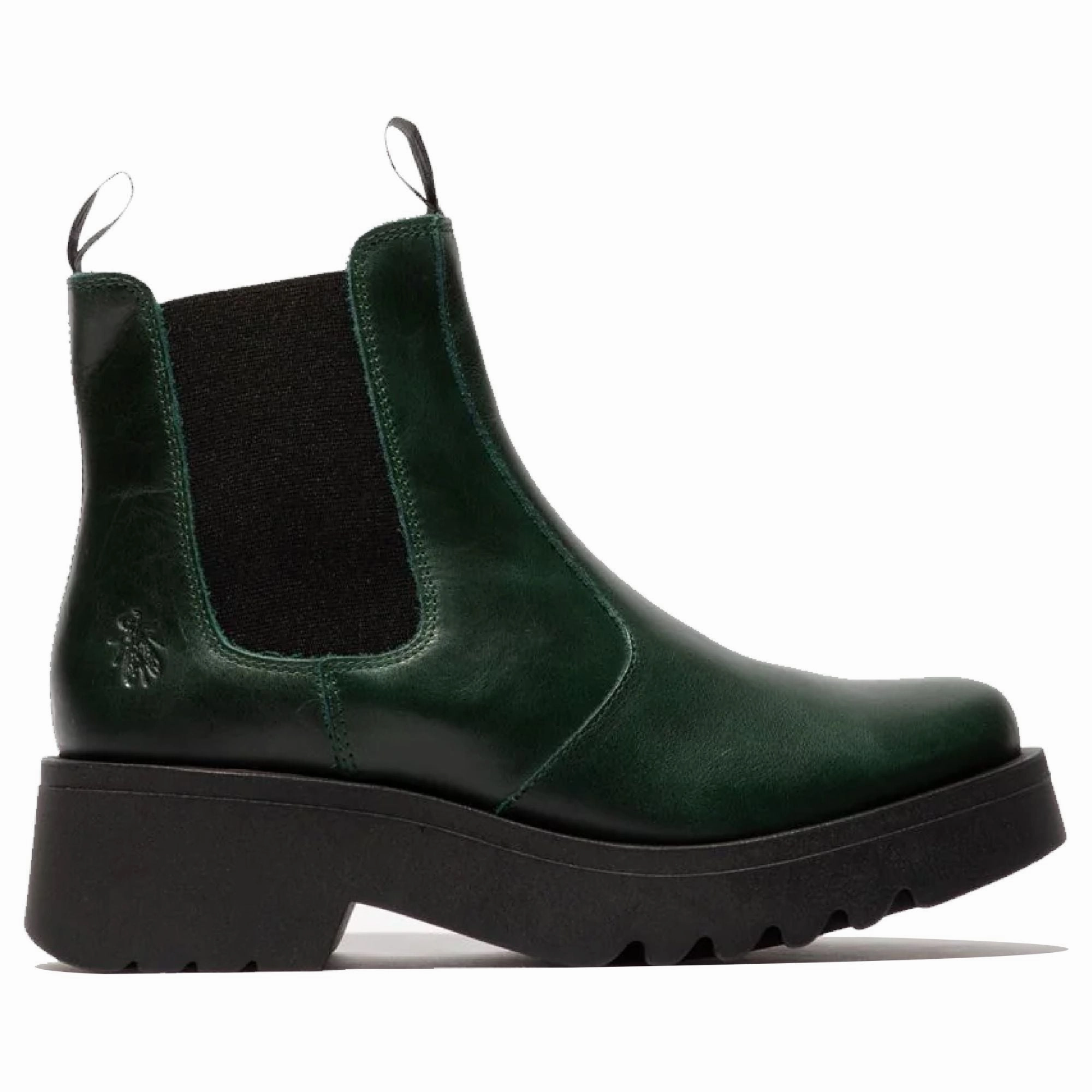 MEDI789FLY - Women's Wedge Heel Leather Chelsea Boots