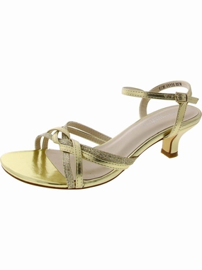 Mela Womens Metallic Ankle Strap Strappy Sandals Affordable Womens Sandals outlet