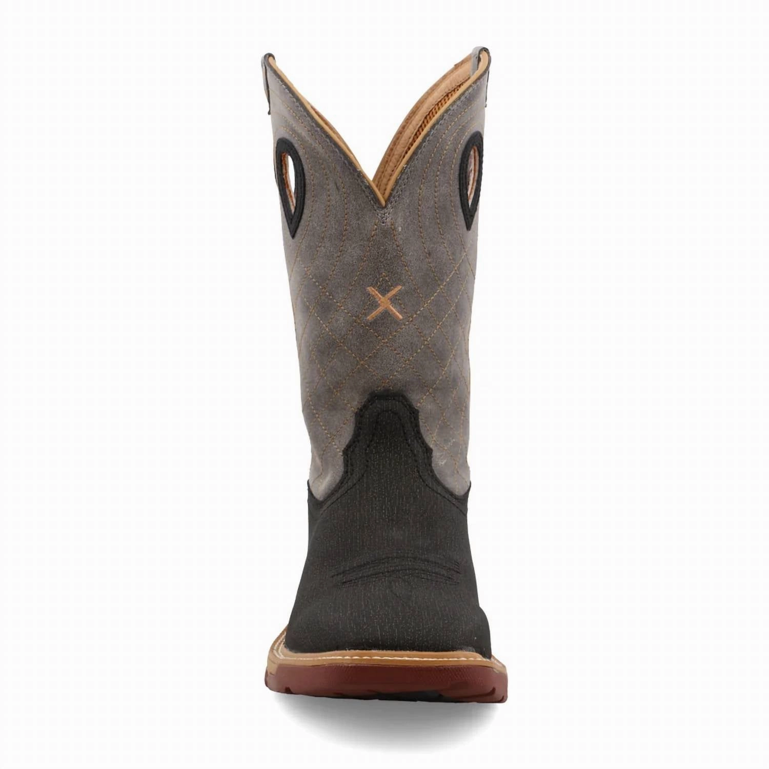 Men's 12 Western Work Boot In Black/ Charcoal Grey