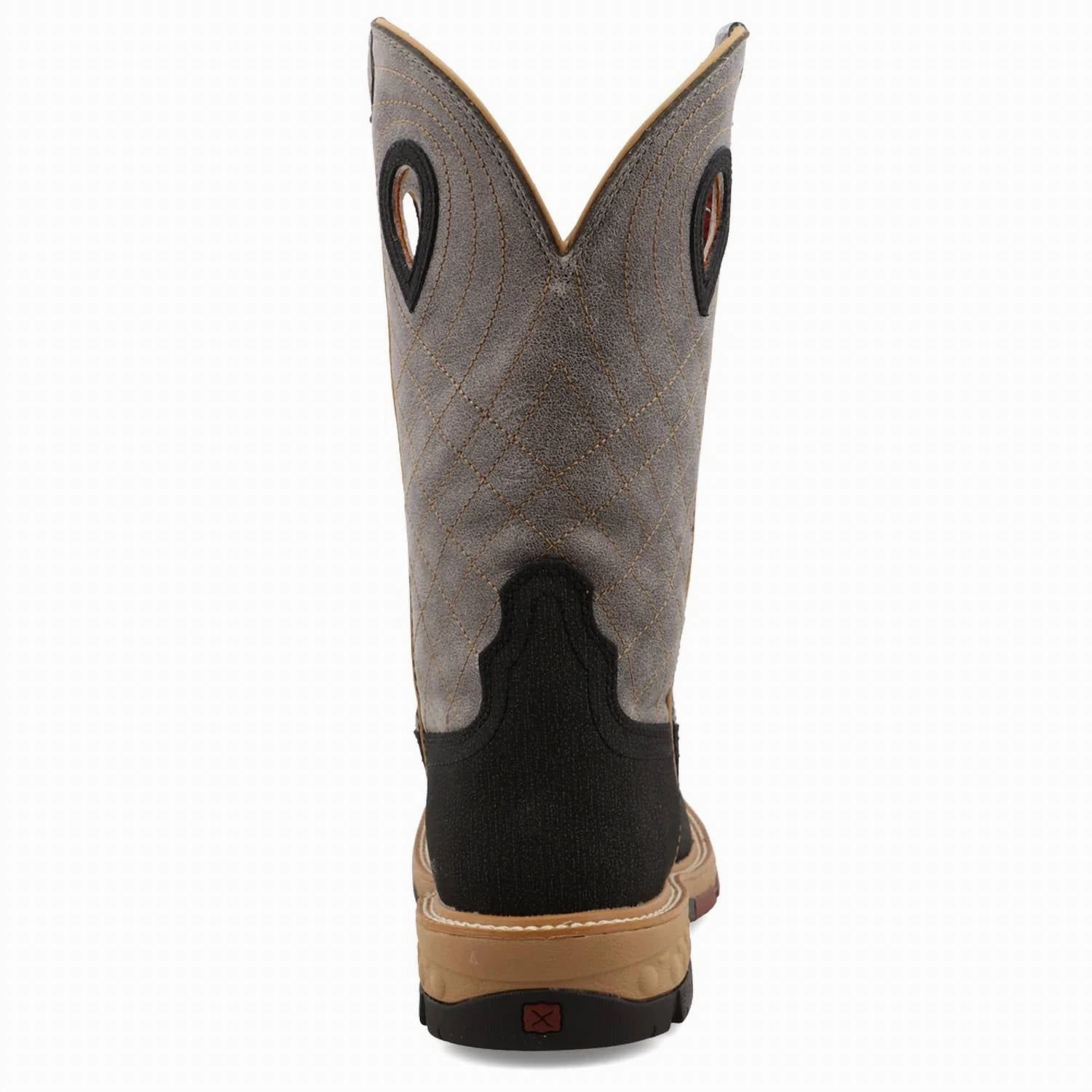 Men's 12 Western Work Boot In Black/ Charcoal Grey