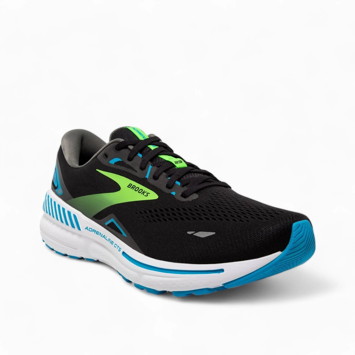 Men's Adrenaline Gts 23 Running Shoes In Black/blue/green