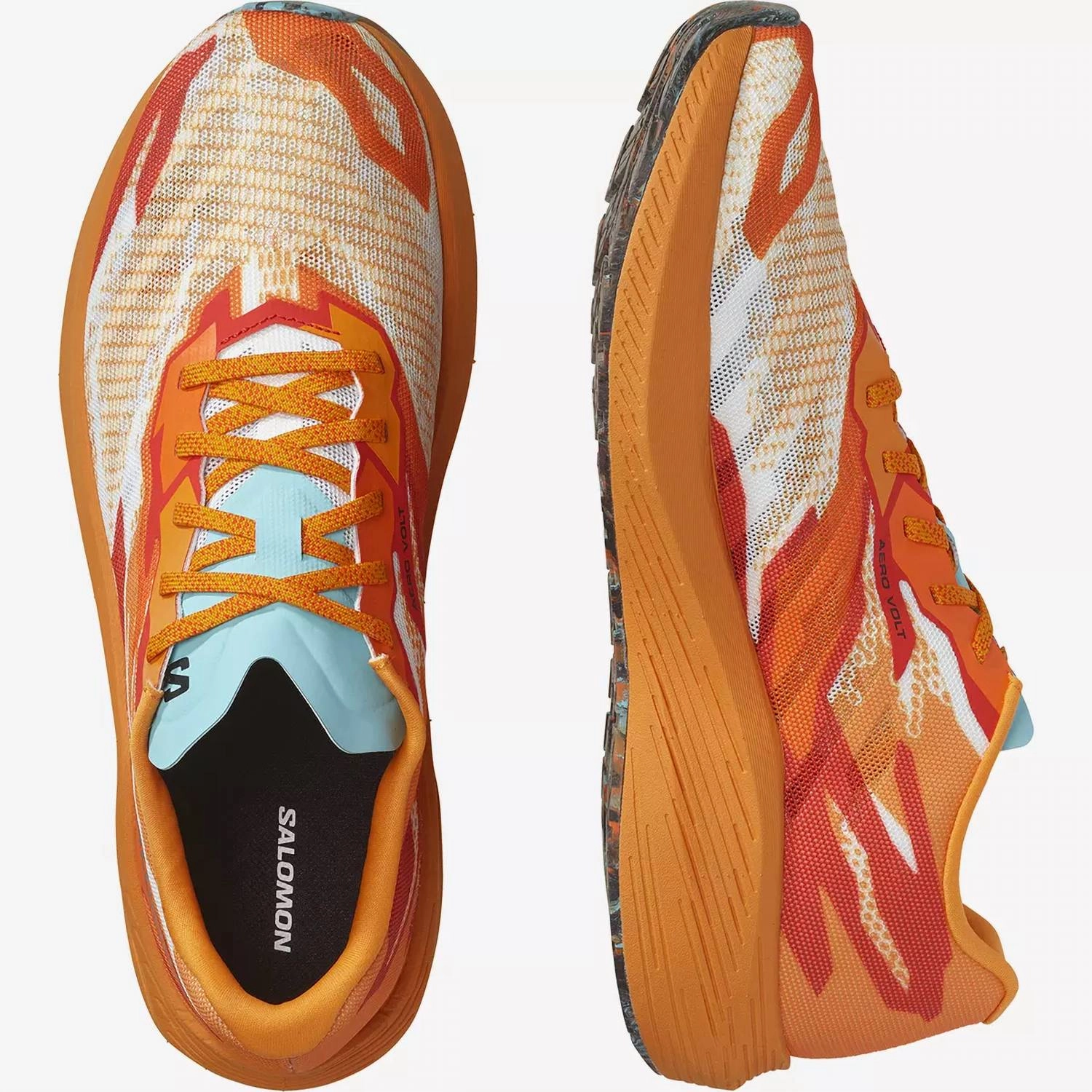 Men's Aero Volt Running Shoes In Turmeric/fiery Red/blue Radiance
