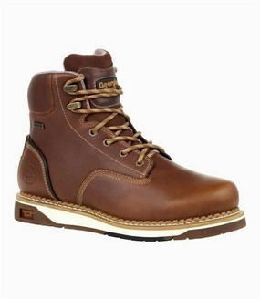 Men's Amp Lt Wedge Waterproof Work Boot - Wide Width In Brown Mens Chukka Boots outlet deals