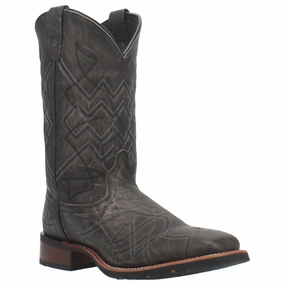 Men's Axel Square Toe Western Cowboy Boot In Charcoal Black Cheap Mens Boots & Chukkas