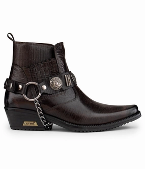 Men's Brown Leather Winklepicker Western Gothic Boots Mens Chukka Boots outlet deals