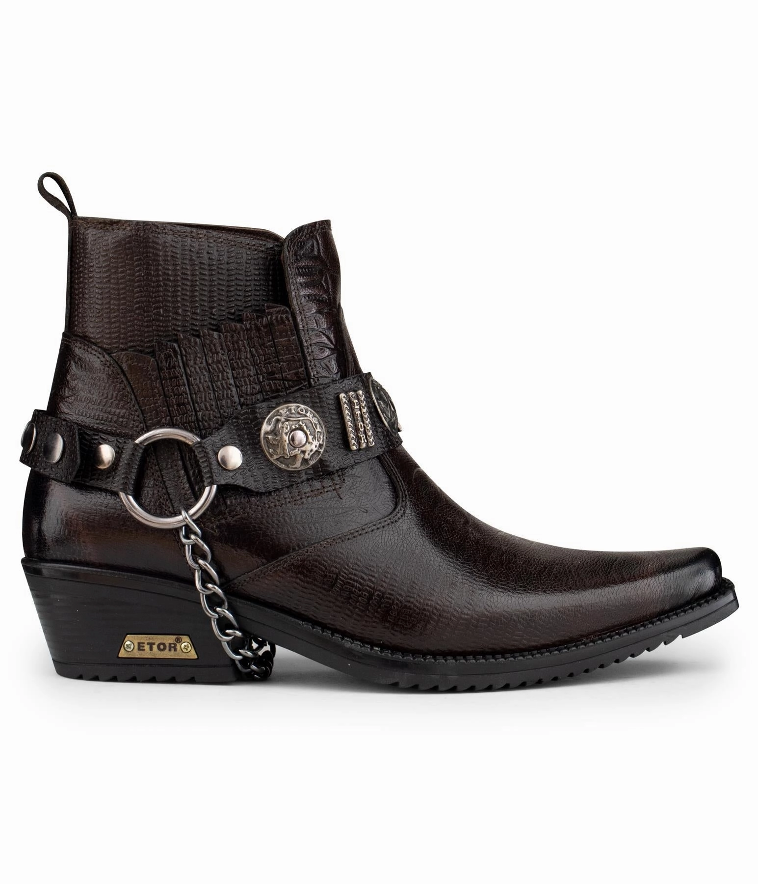 Men's Brown Leather Winklepicker Western Gothic Boots Mens Chukka Boots outlet deals