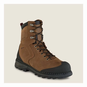 Men's Burnside Composite Toe 8 Inch Work Boots In Brown Cheap Mens Boots & Chukkas