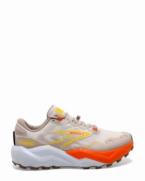 Men's Caldera 7 Trail Running Shoes In White Sand/chateau Gray/yellow Mens Sneakers & Athletic Shoes outlet