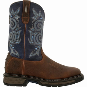Men's Carbo-Tec Lt Waterproof Pull On Boot In Brown/blue Cheap Mens Boots & Chukkas